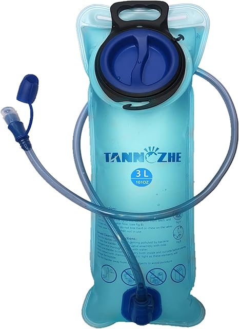 TANNOZHE Hydration Bladder 3 Litre Leak Proof Water Bladder,BPA Free Hydration Pack Replacement,Sports Travel Reservoir Hydration Bag Pack Hiking Outdoor-Blue