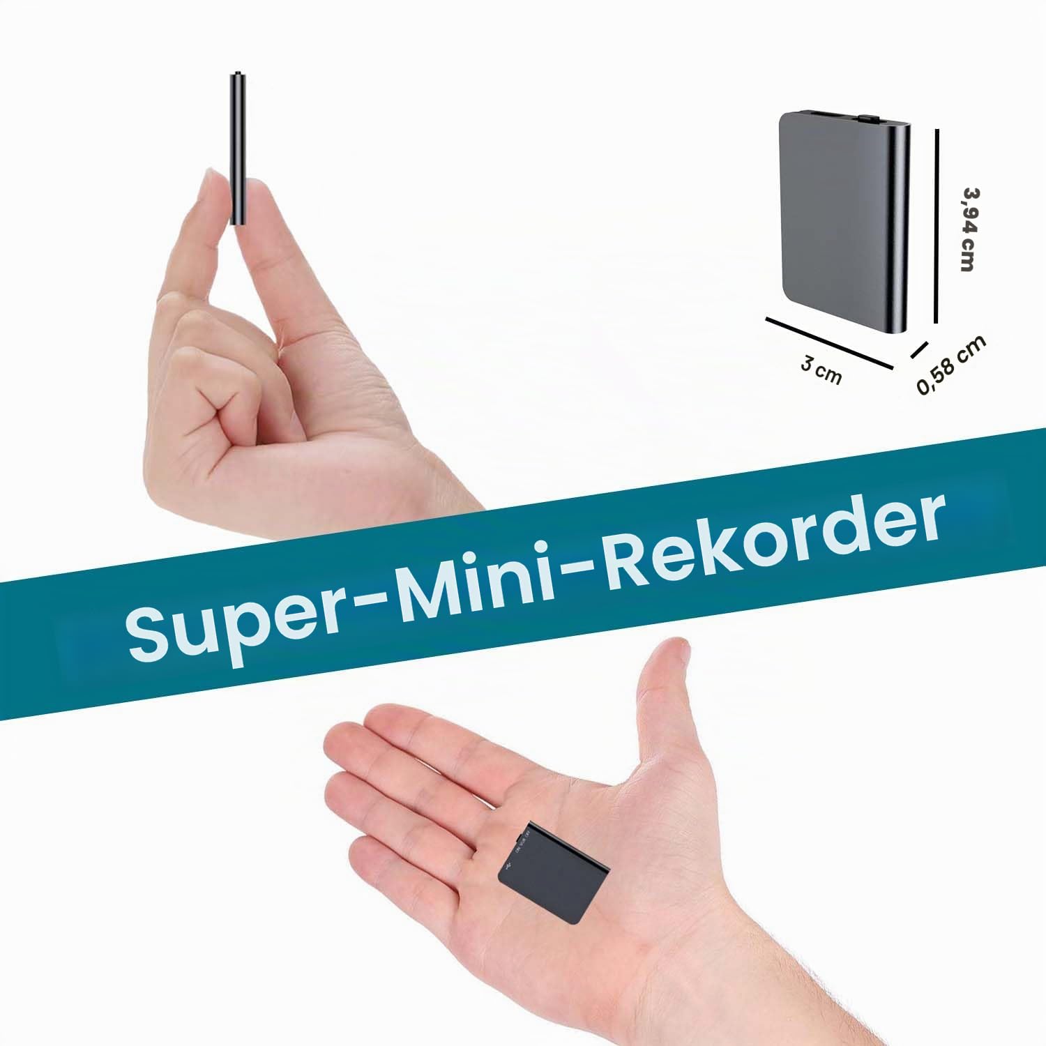 16GB Mini Voice Recorder mit Voice Activation USB Rechargeable Voice Recorder für Meetings Interviews Lessons