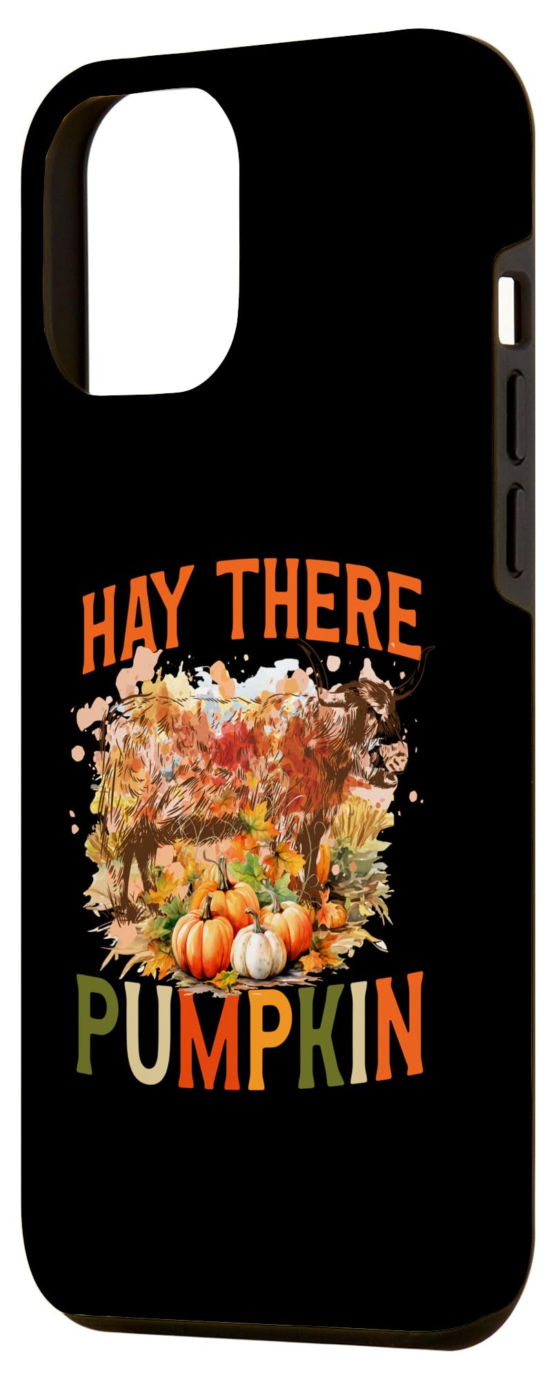 iPhone 15 Pro Max Hay There Pumpkin Highland Cow Fall Leaf Autumn Thanksgiving Case - Image 2