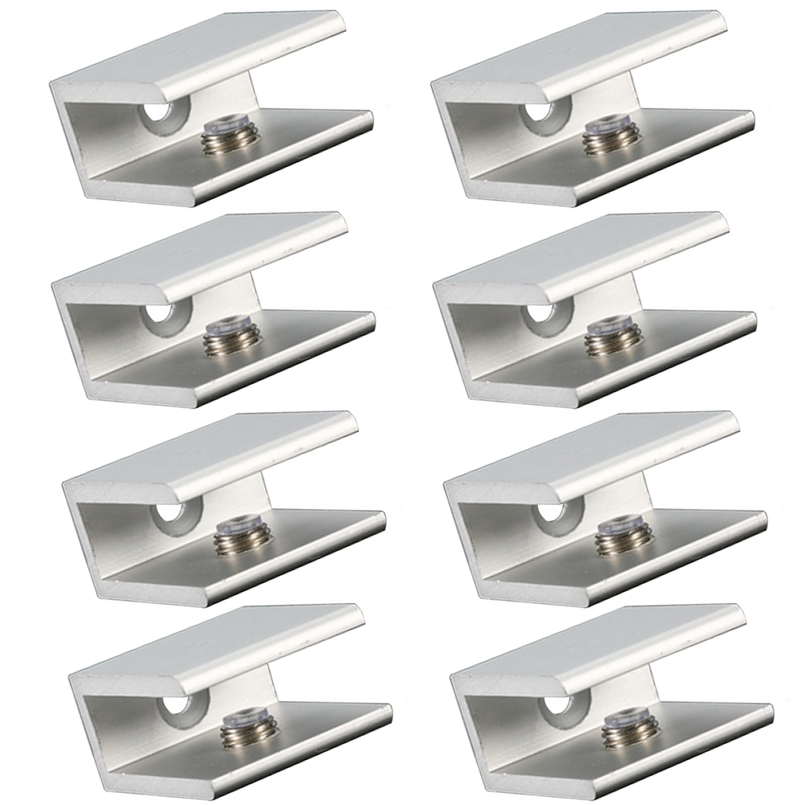 8Pcs Square Glass Clamps Aluminum Alloys Shelf Clamps Clip Glass Holder Bracket Heavy Duty Clip Square