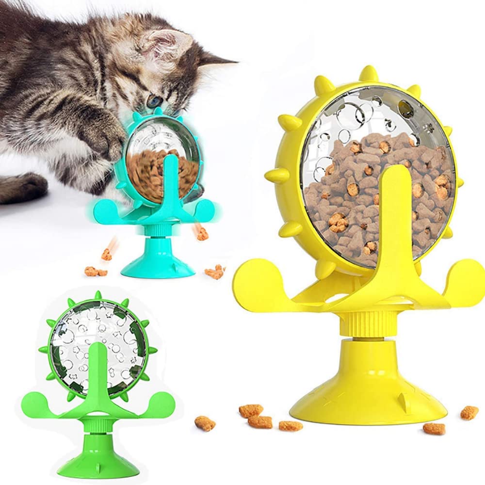 Sniffr Interactive Treat Dispenser Toy for Dogs & Cats| Windmill Cat Toys, Slow Feeder Toy Teasing Cat Toy with Bell 360° Rotating & Suction Cup, (Yellow, Interactive Windmill) (B0BMVSTSJ9) Amazon Price History, Amazon Price Tracker