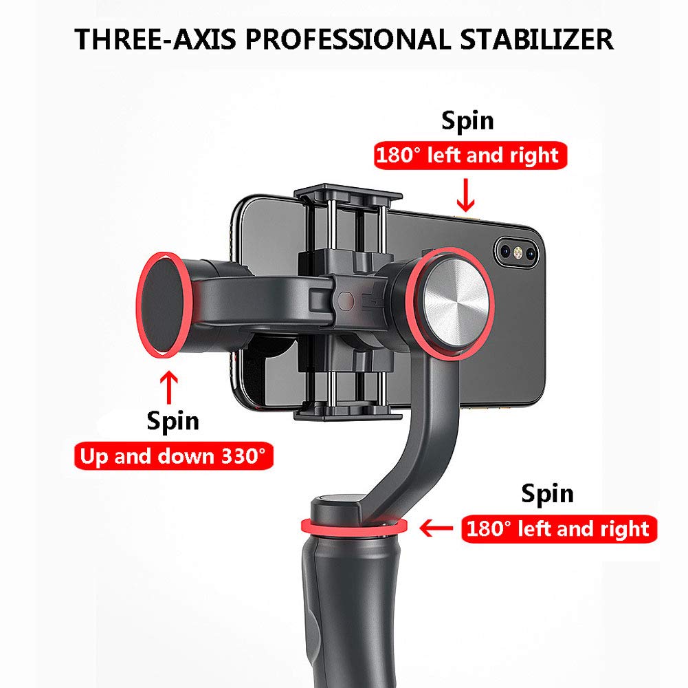 LJJ Stabilizator Gimbal 3-osiowy ręczny antywstrząsowy telefon komórkowy z telefonem komórkowym przez interfejs Bluetooth dla płynnego fotografowania i stabilnego nagrywania wideo