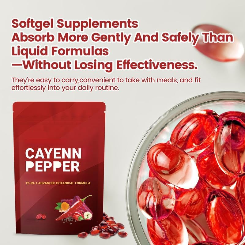 Pimienta de Cayena, adecuada para hombres y mujeres, para la salud inmune y general, para uso natural