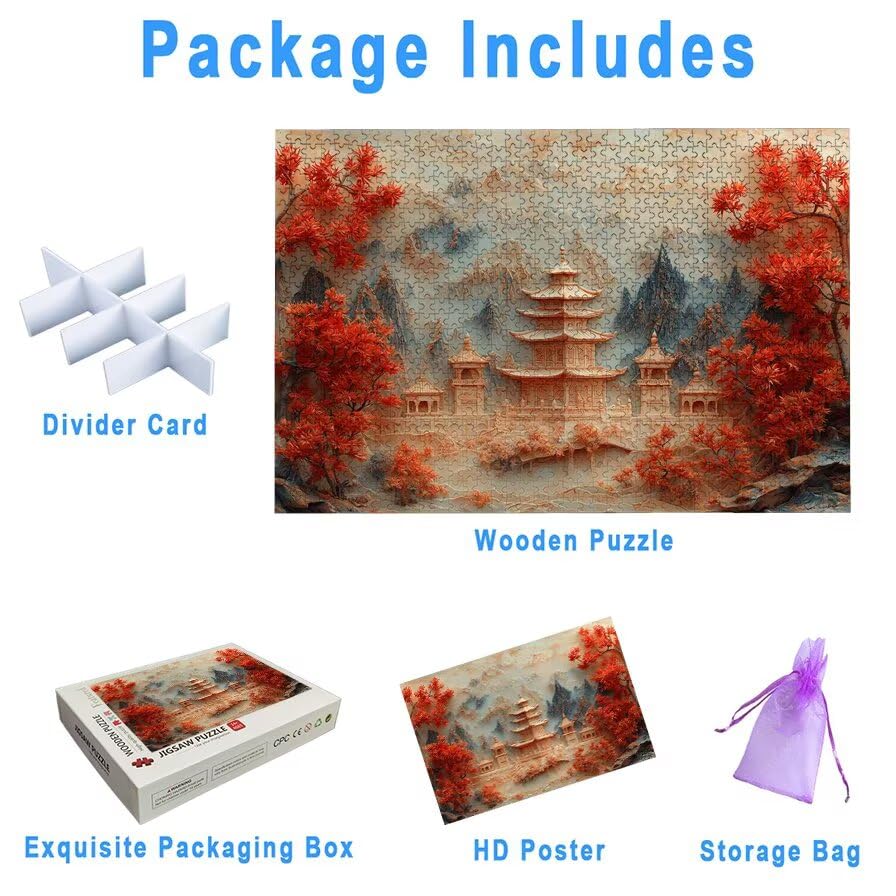 Puzzle 1500 Piezas Otoño para Adultos, Puzzle Paisajes de Madera con Caja Regalo para Adultos, Rompecabezas Desafiante para Toda la Familia, Rompecabezas para Regalo Mujer, Home Decoration, -4957