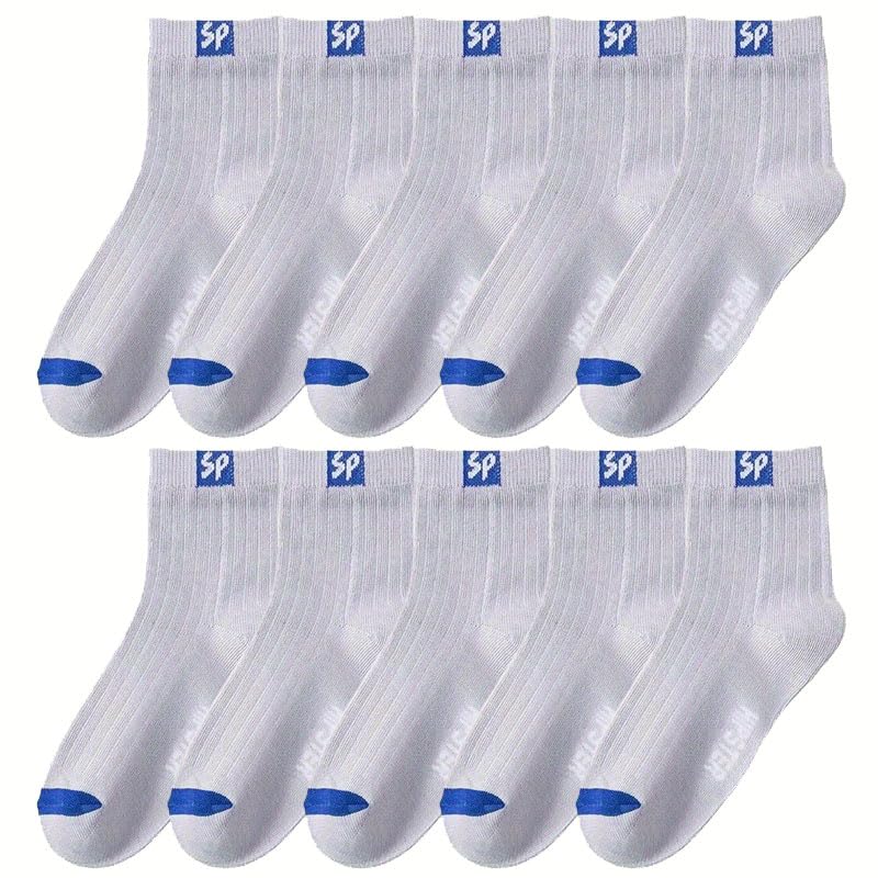 Round Neck Socks for Men, Comfortable and Breathable, Suitable for Outdoor Activities (10 Pairs)2
