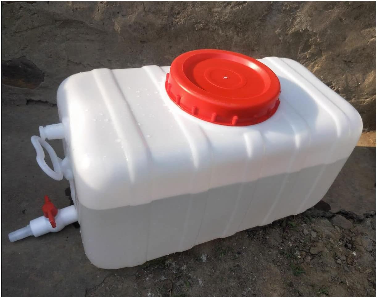 Water Tank Water Container with Spigot, 80L Portable Water Storage for Camping, Water Dispenser Carrier for Vehicle, Car, Ourtdoor Camping, Hiking, Emergency(Size:80L,Color:White)