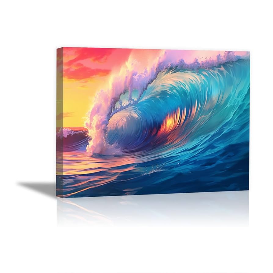 Amazon.co.jp: JOSUE ビーチ 絵画 インテリア キャンバス, 海の