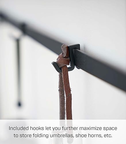 Miniatura 5 de YAMAZAKI Home - Mesa consola delgada  Mesa de entrada estrecha (24 pulgadas) con ganchos, mesa delgada ultra poco profunda para espacios pequeños,