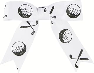 Meseey 30 Pcs Golf Ball Printed Ribbon Bows with Twist Ties 3 Inch Mini Crafts Bows for Gift Wrapping, Baby Showers, Golf-Themed Weddings & Party Favors