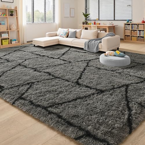 Grand tapis de chambre à coucher moderne pour une déco pelucheuse