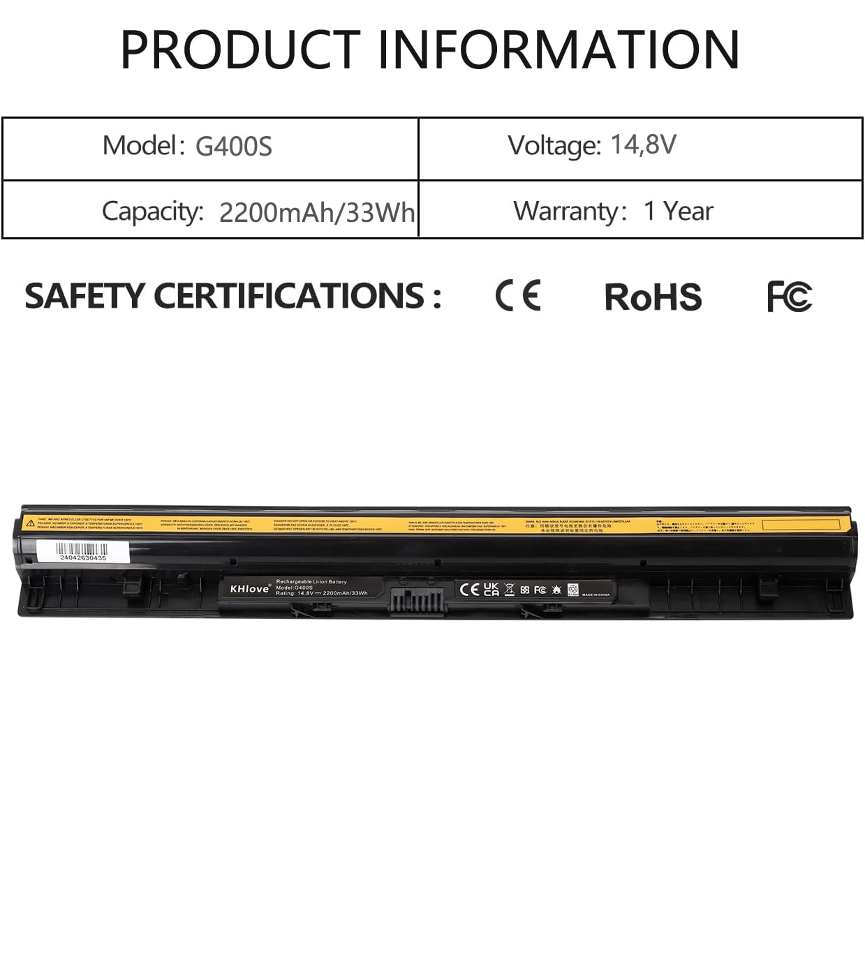L12M4E01 L12L4A02 L12L4E01 L12M4A02 L12S4A02 Laptop Batteria per Lenovo IdeaPad G400s G500s G505s G50 G50-30 G50-45 G50-70 G50-80 Z50 Z70 Z70-80 Z710 S410p S510p L12S4E01 14.8V 2200mah