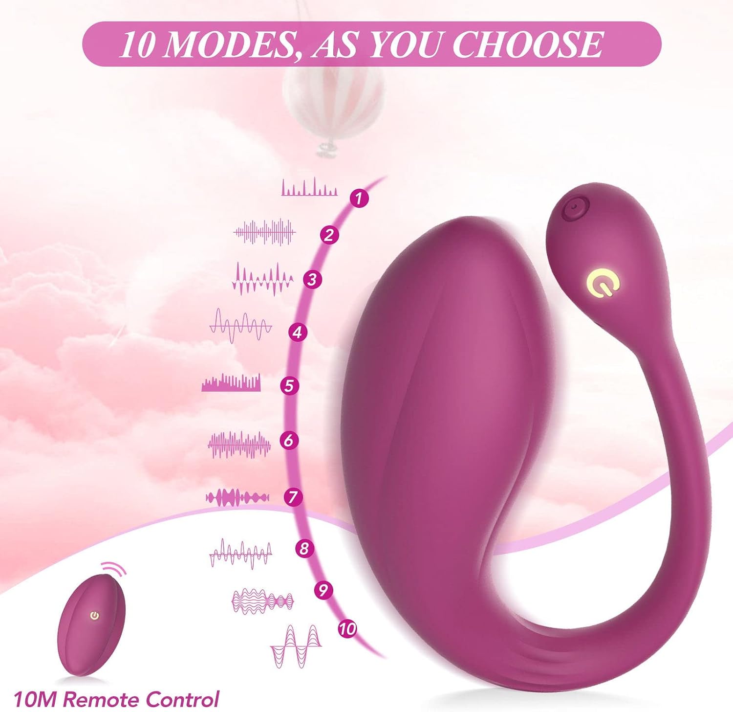 AL'OFA Remote G Spot Vibrator, Rechargeable Clitorals Stimulator with 10 Intense Vibrations for Women Vibrator, Waterproof Clitoral Female Vibrator Adult Sex Toy for Solo Play or Couples Fun, Purple