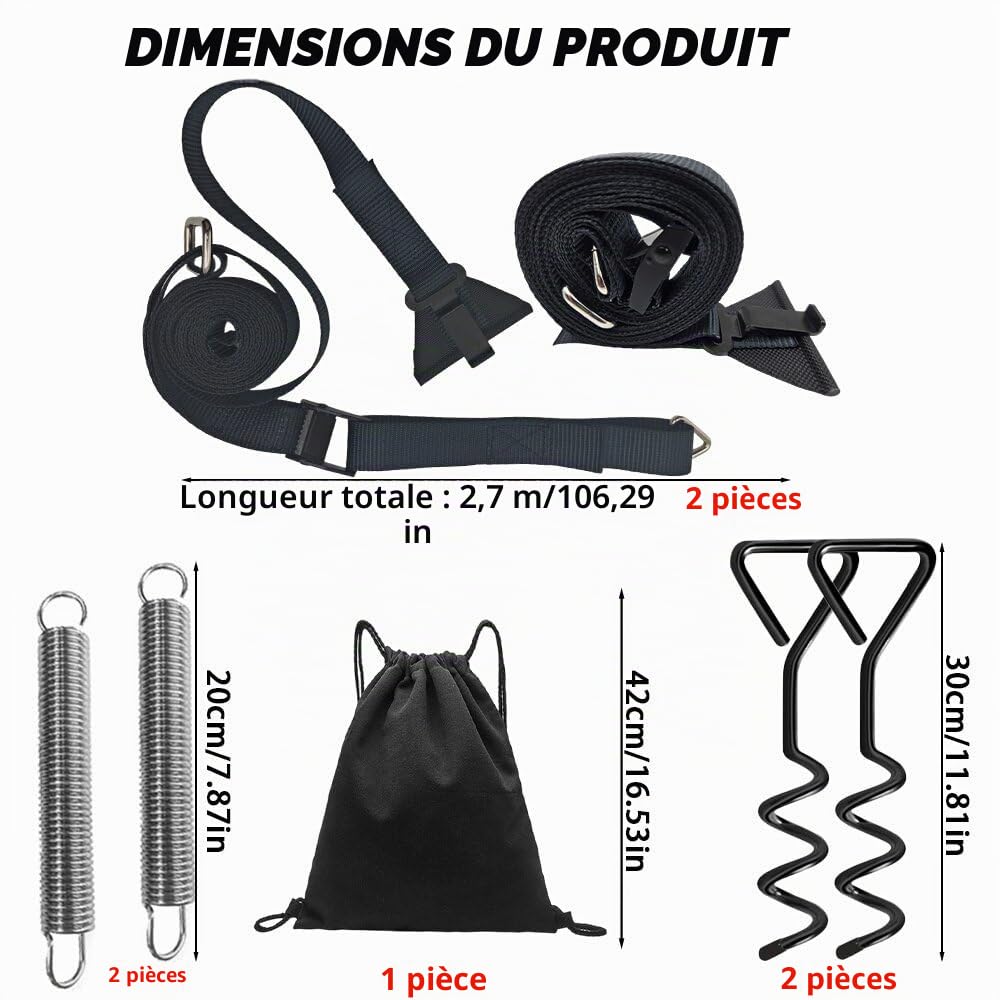 PASLFC Store tempête pour camping-car, sangle de protection contre les tempêtes, kit de fixation latérale pour la plupart des camping-cars et caravanes