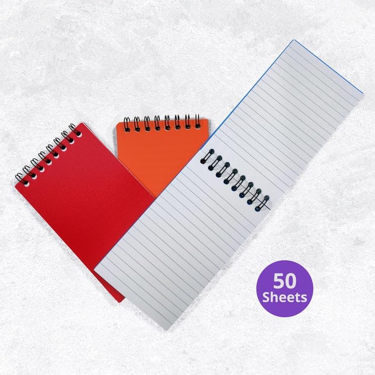 Miniatura 2 de three leaf Libro de notas de 3 x 5 pulgadas, cubierta de poliéster liso de doble alambre, 3 unidades, 50 hojas, paquete de 1, total 3 unidades,