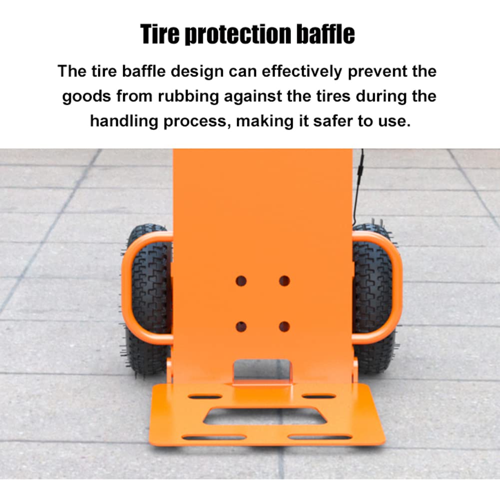 Carrello Saliscale Elettrico, Carrello a Mano su e Giù per le Scale con Carico 200Kg, Carrello Salva-Manodopera con Motore Brushless da 500W e Batteria Rimovibile 48V/12Ah/Arancione/500W