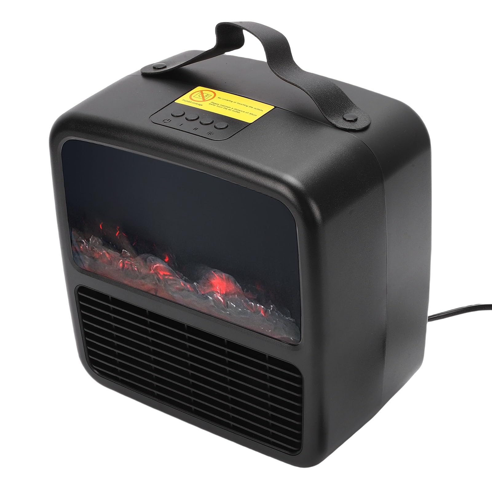 Fdit Calentador Portátil 1500W con Efecto de Fuego 3D Dinámico, Protección contra Sobrecalentamiento, Funcionamiento Silencioso para Oficina en Casa (Enchufe de la UE 230V)