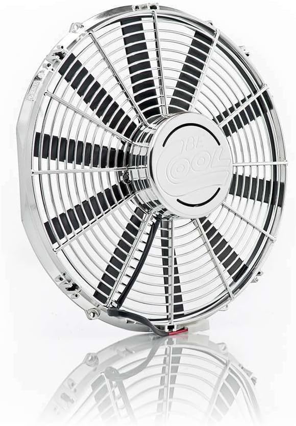 Be Cool 75034 16" Chrome Plated High-Torque Electric Pusher Fan