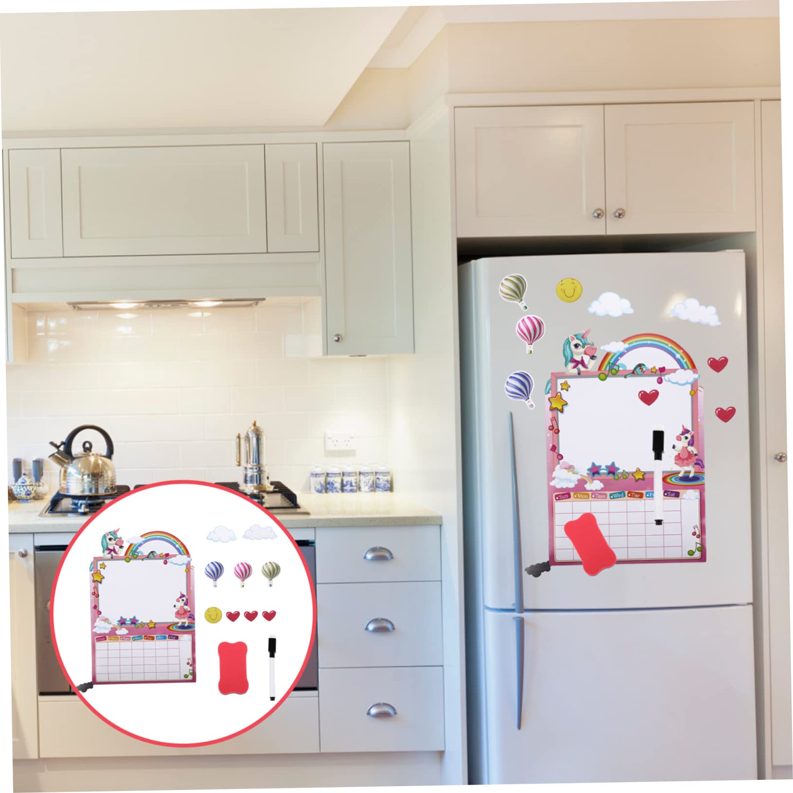 MAGICLULU 5 Set Bloc Notes Lavagna Da Cucina Adesivi Del Programma Di Pianificazione Adesivo Magnetico Mini Lavagna Bianca Frigo Magneti Mini Frigo Per Bambini Colorful Magnete in Gomma