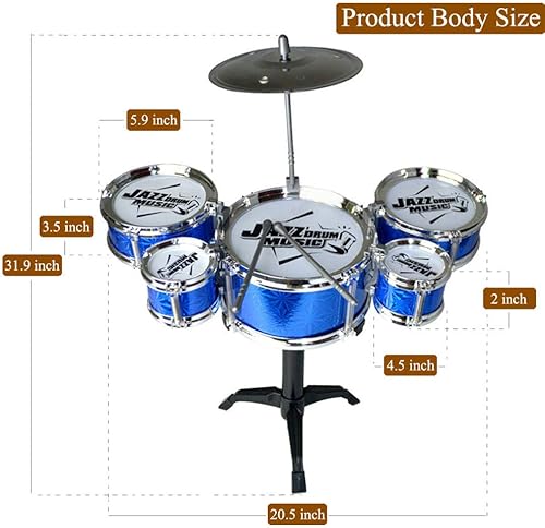 Miniatura 3 de Juego de tambor para niños, instrumento de percusión educativo para niños, juguete estimulante de la creatividad de los niños, juguete de jazz