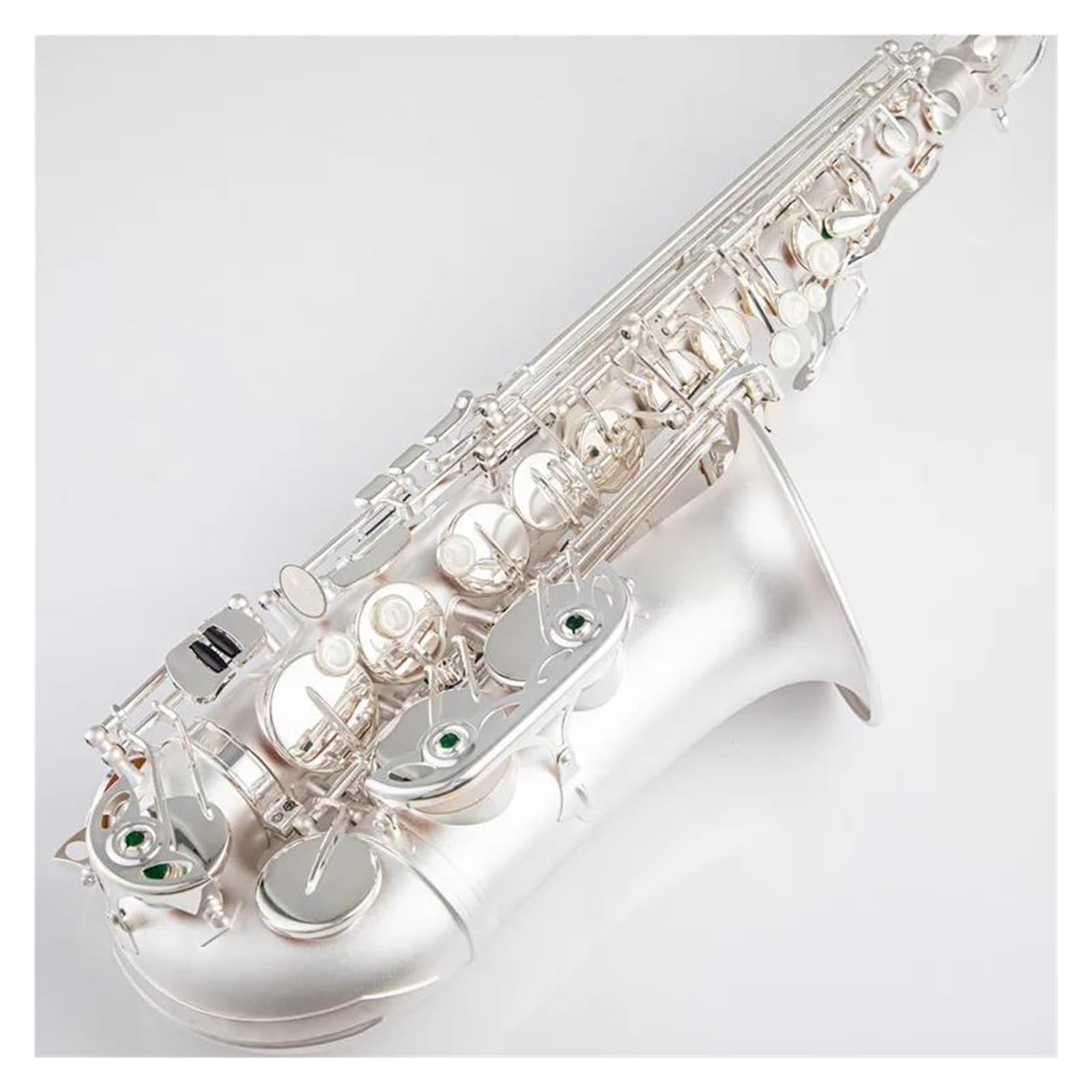 Saksofon Saksofon Altowy Eb Tune Mosiądz Posrebrzany Sax E Płaski Instrument Muzyczny Z Ustnikiem W Obudowie (Color : 01)