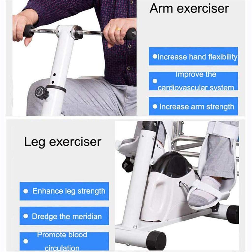Pedal eléctrico Mini máquina de rehabilitación Ejercitador de pedal para brazo pie, equipo de rehabilitación de carrera de resistencia ajustable Ejercitador portátil Bicicleta Ejercicio de pierna Mini