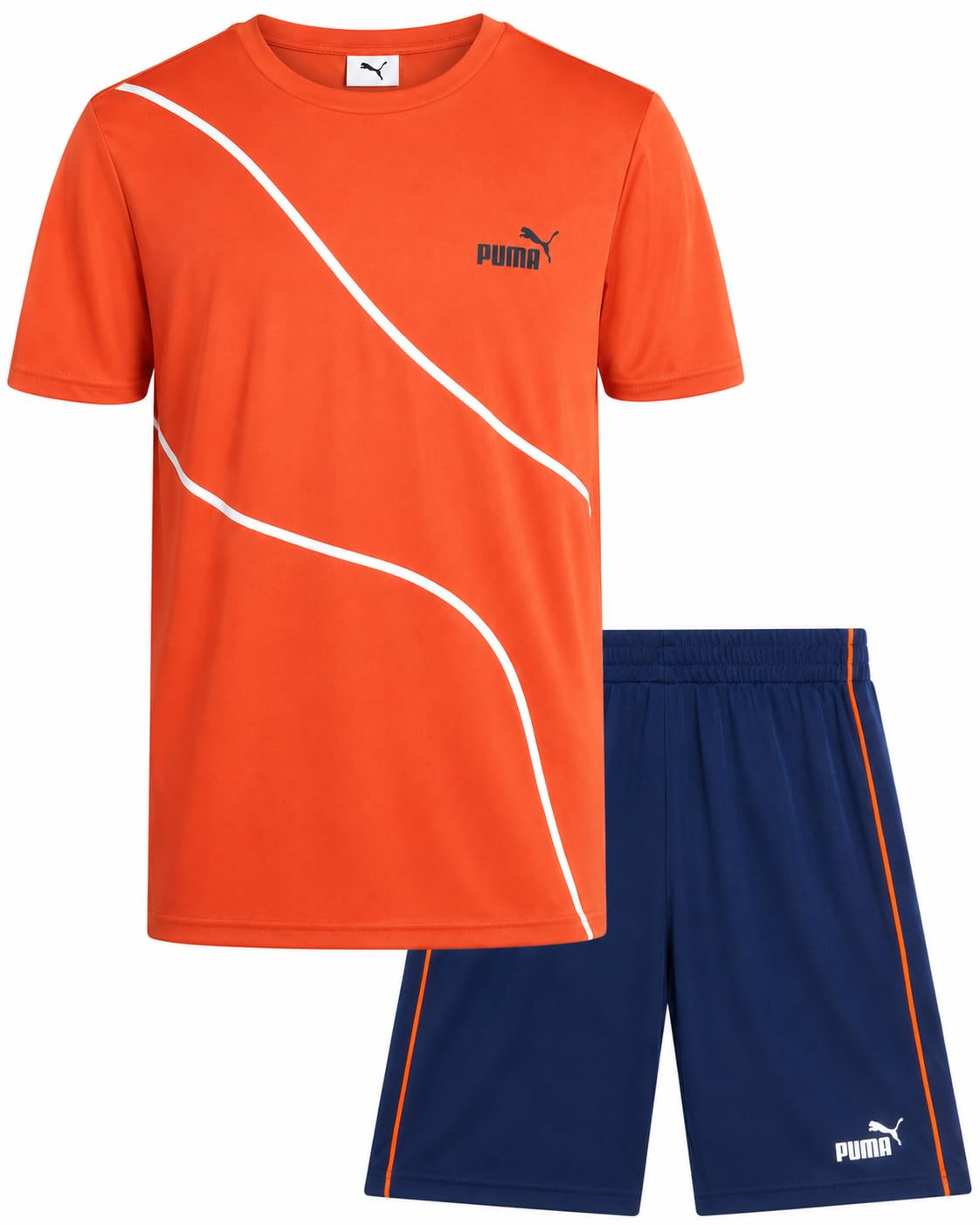 PUMA Boys 2 Piece Dry Fit Tee & Performance Active Shorts Set (Sizes 4-16)