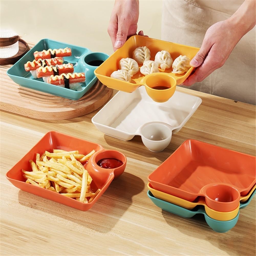 Bowl for Sauce 4pcs Dumpling Dish Dip, Fried Chicken Plate Home Dishes Sauce(Orange)