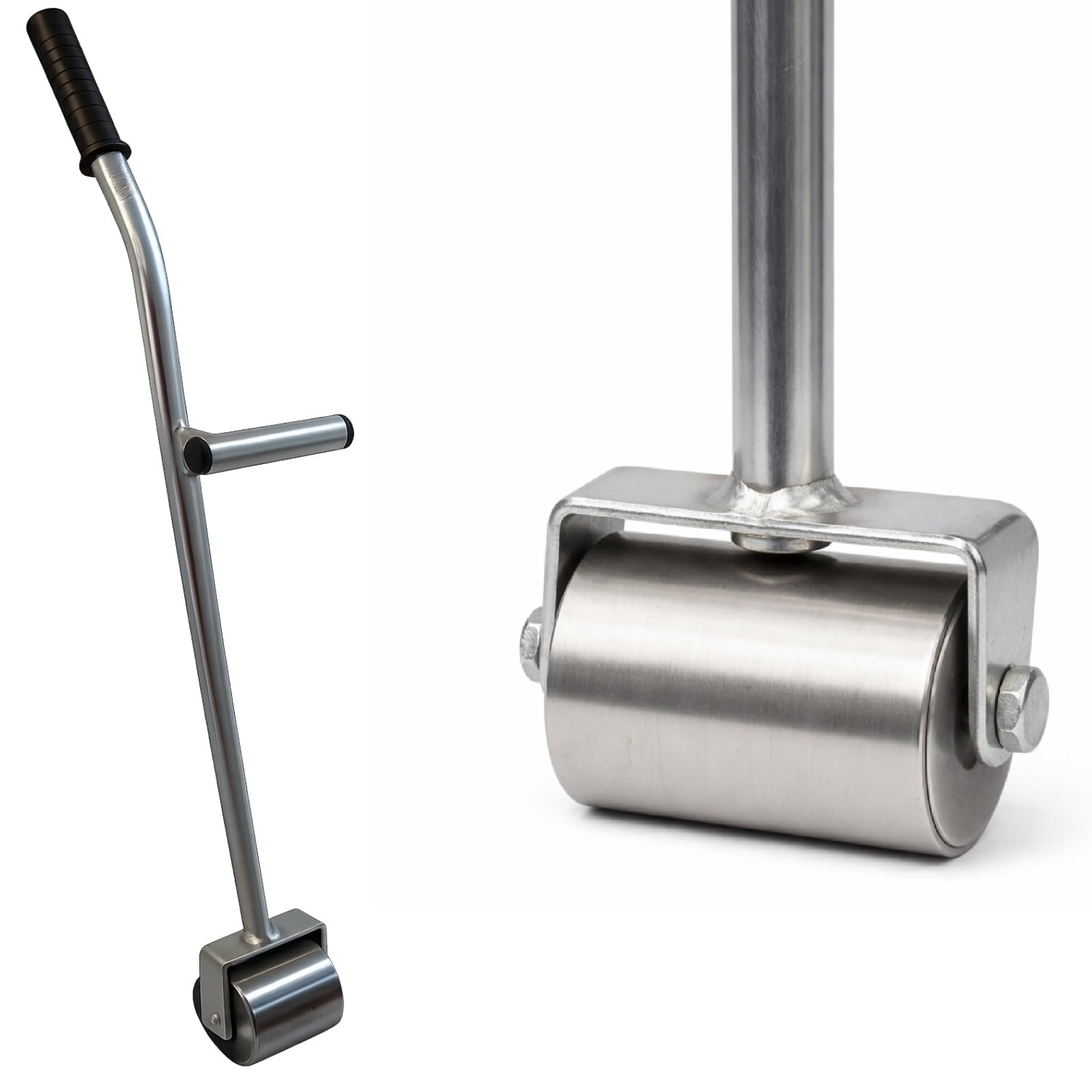 Istatools Andrückwalze für Dachpappe, Stahl, 8 kg, Druckrolle mit Griff für Dachdecker