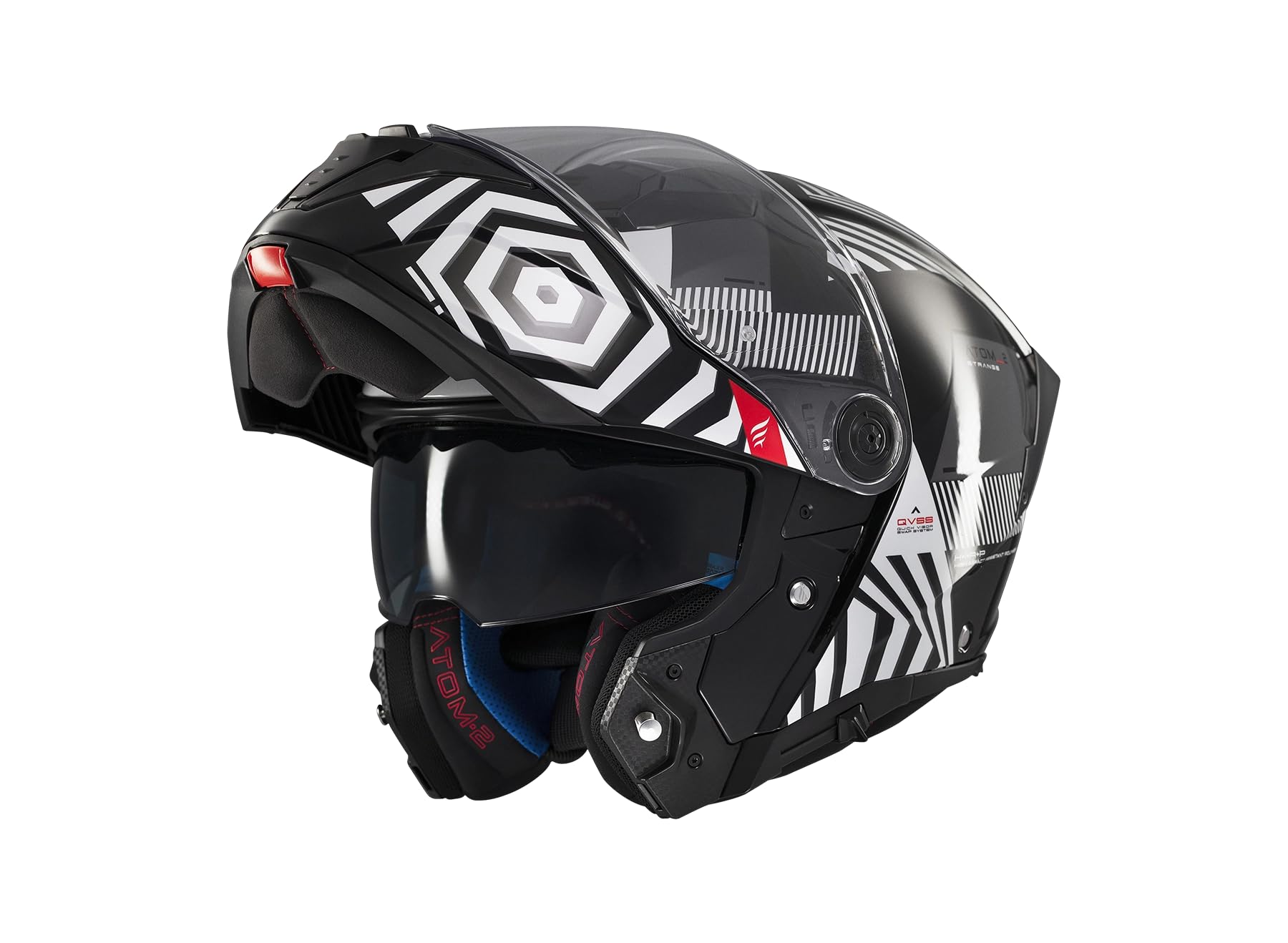 MT Helmets Atom 2 SV, Casco moto Modular Flip-Up, Visor Solar Retráctil, Interior Lavable, Preparado Intercomunicador UCS, Bloqueo frontal, Visor con posición Ventilación, Homologado ECE 22.06 & DOT