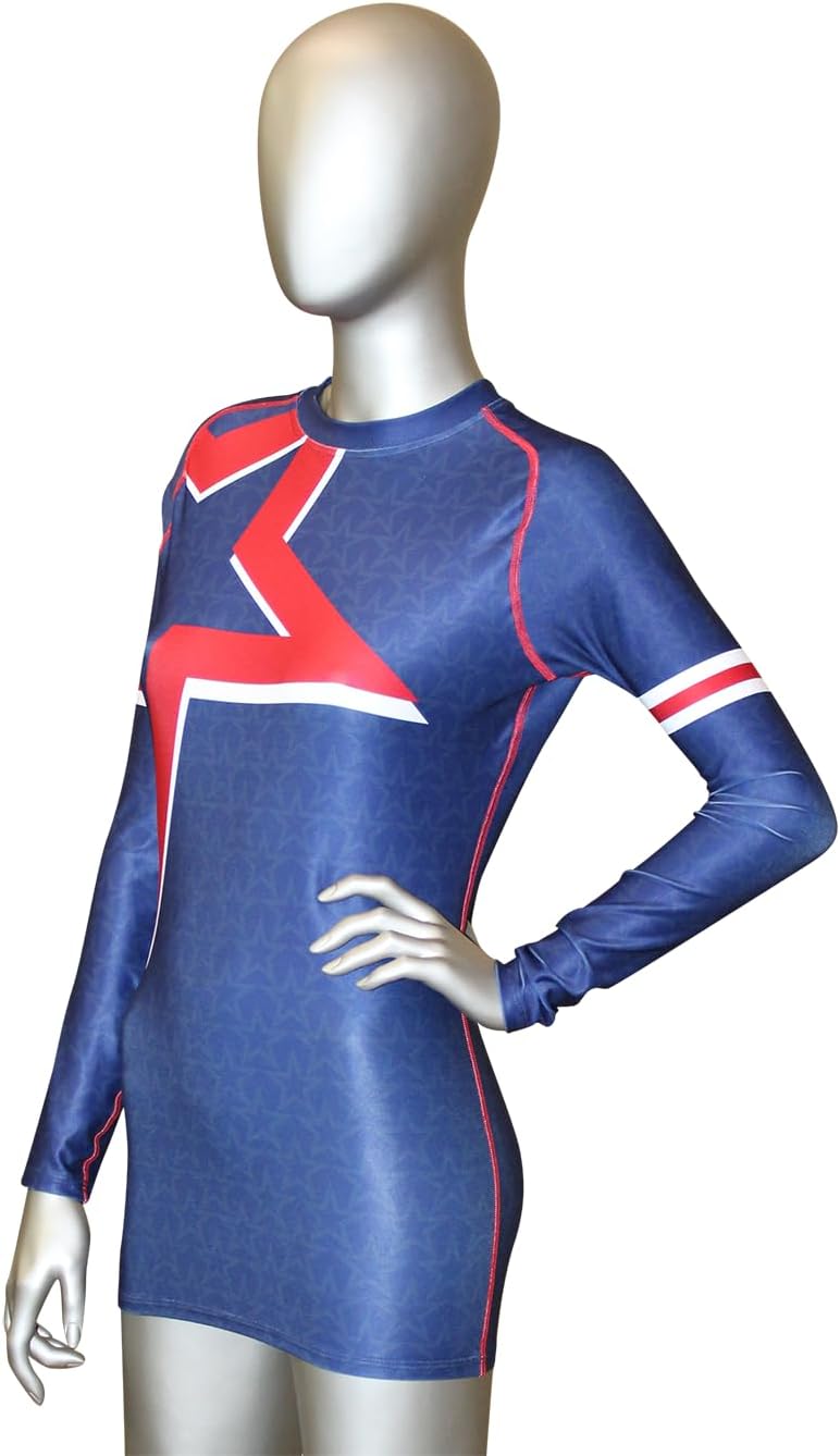 Matman USA The U.S.A. Series Unisex MMA Wrestling Long Sleeve Rash Guard Compression Shirt (US, Alpha, XX-Small, Regular, Regular, Blue, The Stripes)
