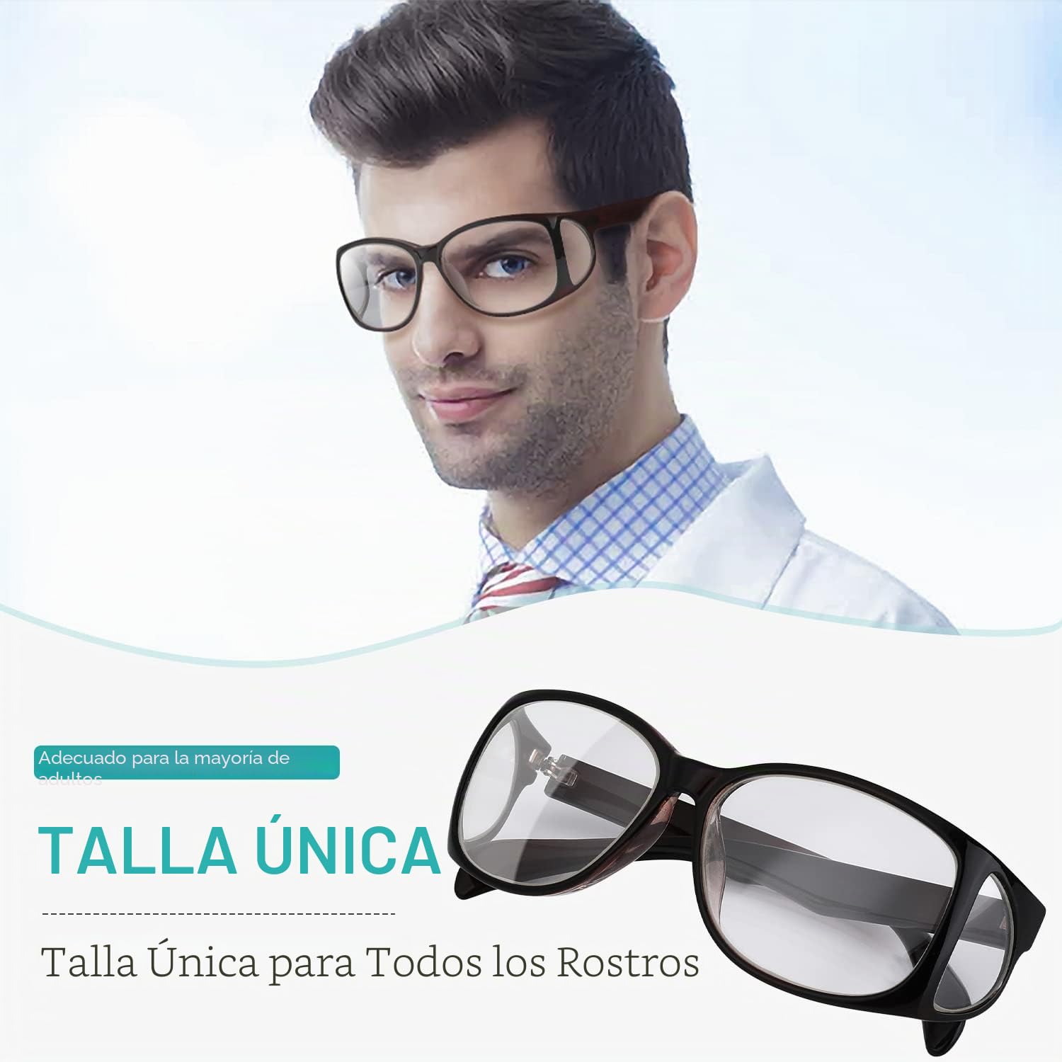 Gafas con plomo de rayos X de 0,75 mmPb - Gafas de protección de seguridad con protectores laterales permanentes (marco negro)