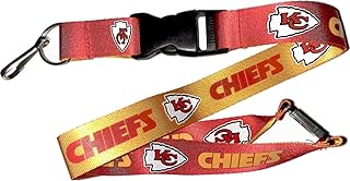 Aminco NFL Kansas City Chiefs Reversible Lanyard, Team Colors, one Size (NFL-LN-162-07)