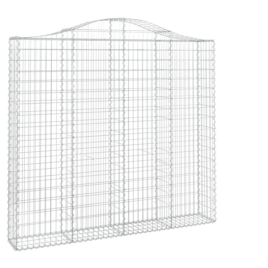 DYRJDJWIDHW Arched Gabion Baskets 4pcs 200x30x180/200cm Galvanised Iron Garden Fence Retaining Wall Decorative Sound Insulation Barrier