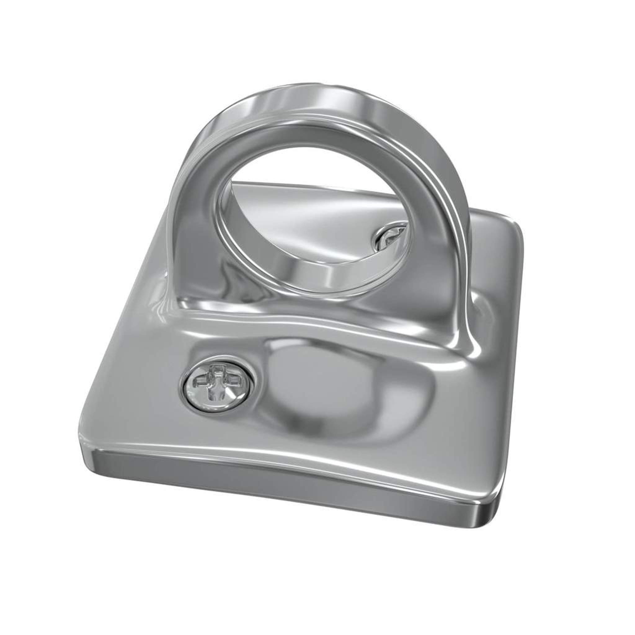 Montour Line Large Loop Wall Plate for Hanging Ropes in Satin Stainless Steel, Post Queue Line Barrier for Movie Theaters, Grand Openings, Hotels