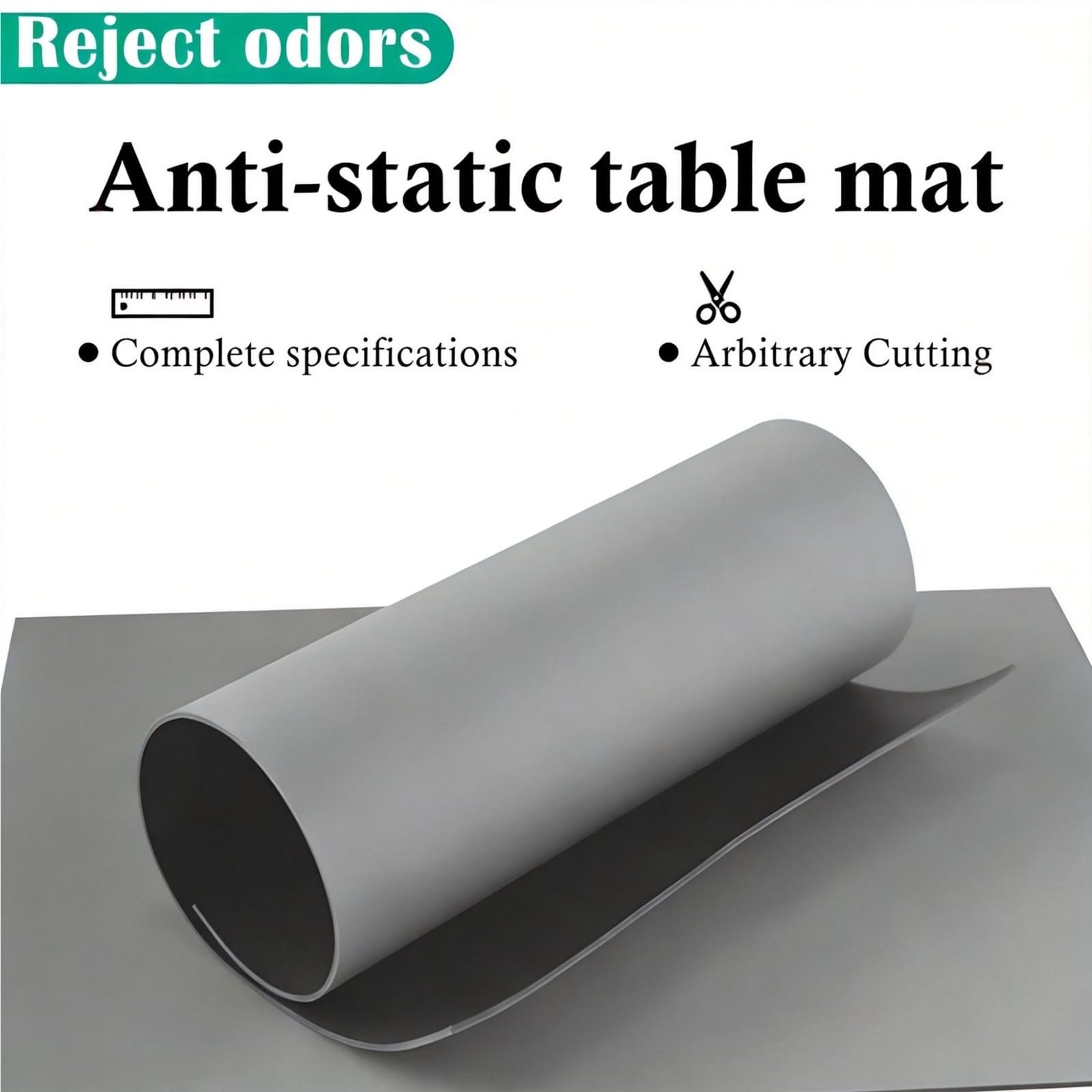 Rollos alfombrilla antiestática Superficie De Trabajo Antiestática De 2/3/5 Mm De Espesor, Almohadillas De Soldadura ESD Adecuadas Para Ensamblaje De Computadoras | T 3 mm,W 0.6m x L 1m