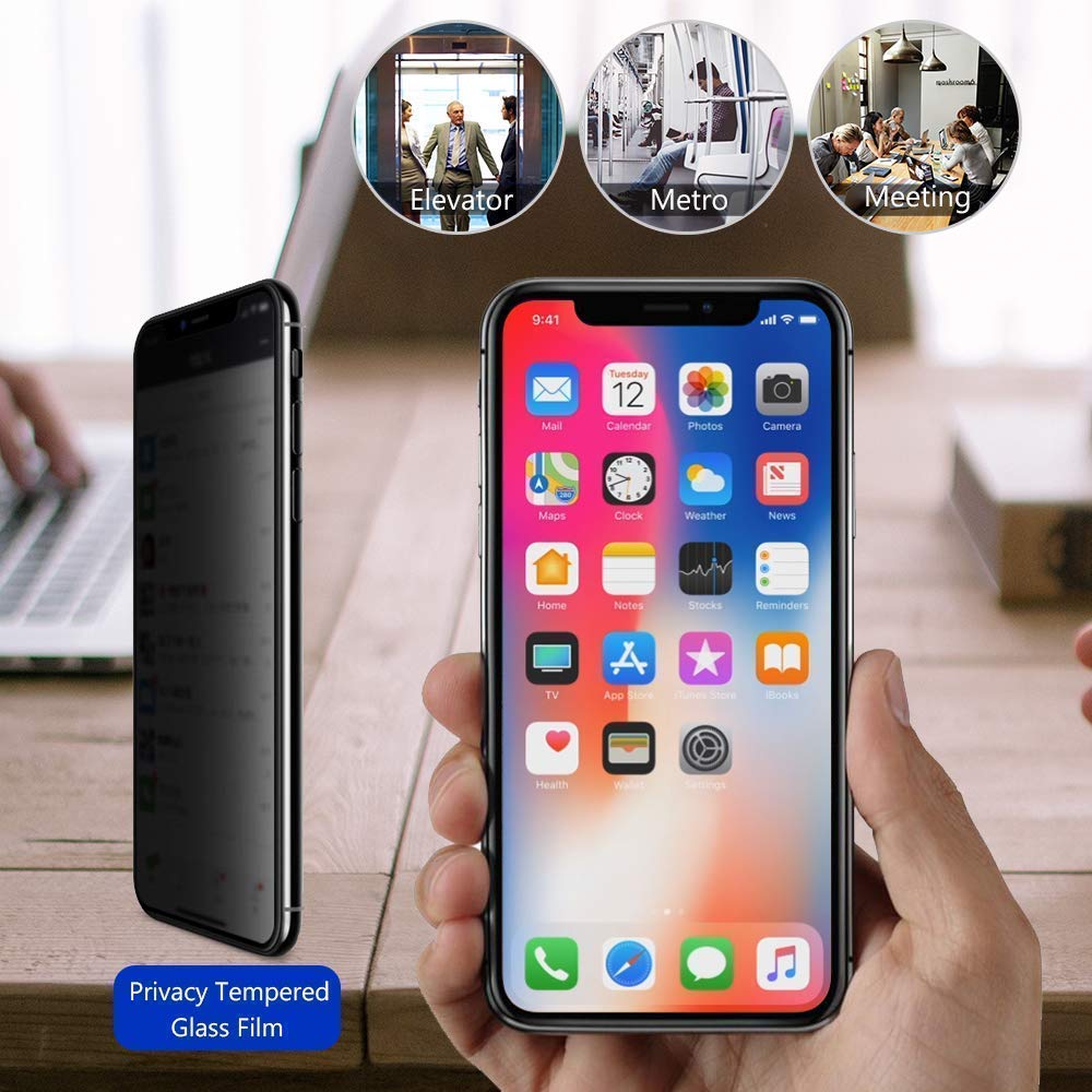 [2 Pack] Privacy Screen Protector for iPhone 11/XR, YMHML Tempered