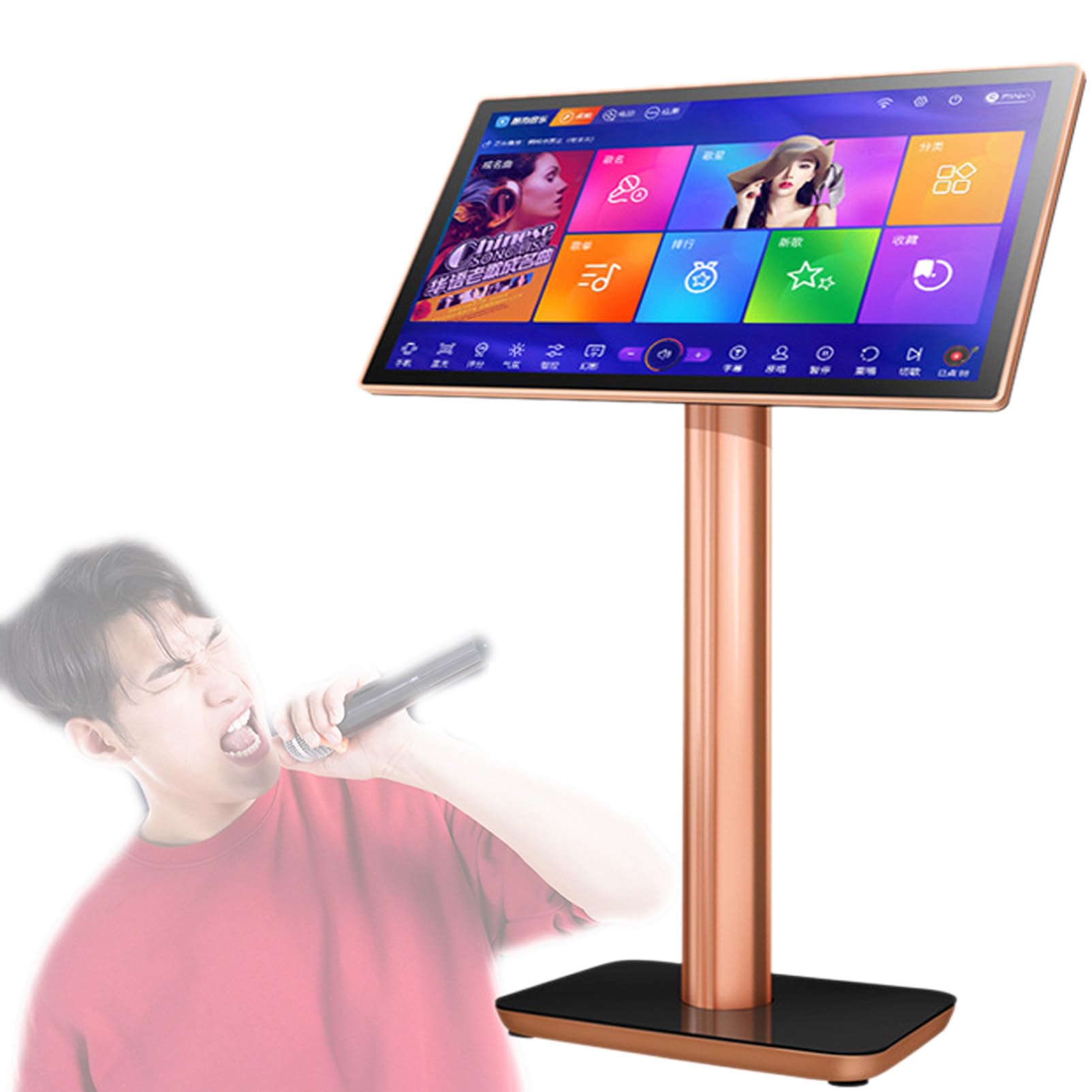 Sistem per Karaoke, Telecomando per Telefono con Touch Screen, Download Di Canzoni dal Cloud, Macchina per Karaoke Tutto In Uno, Lettore Karaoke KTV per Cantare,22inch-3TB