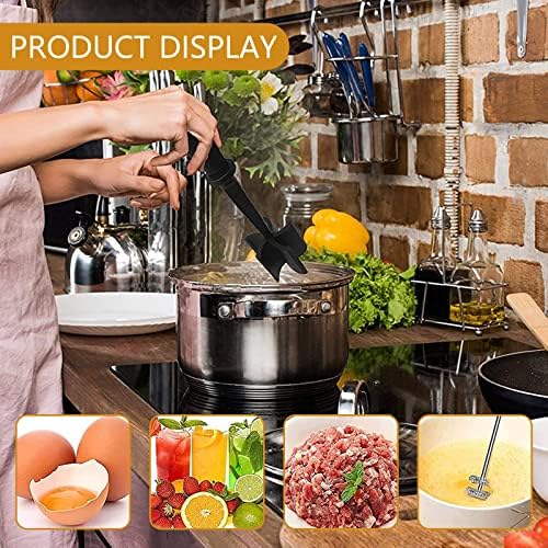 ANBOP Meat Chopper, Hamburger Chopper, Multifunctional Heat Resistant Beef Masher and Smasher, Ground Beef, Ground Turkey and More, Nylon Ground Beef Chopper Tool and Meat Fork, Non Stick Mix Chopper