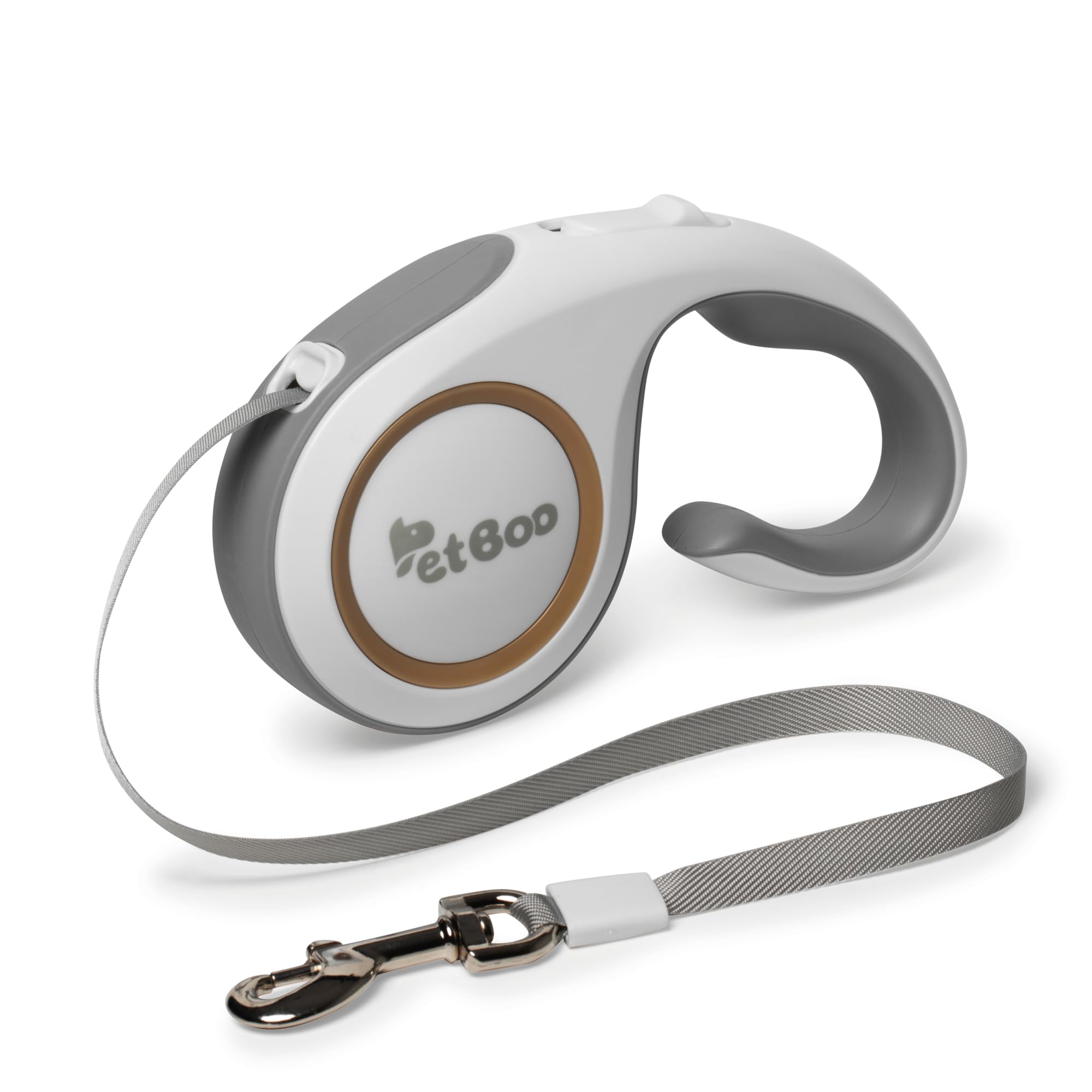 PetBoo Retractable Leash with Anti-Slip Handle, 360 Tangle-Free, Reflective, 16 ft Heavy Duty for Small to Large Dogs, One-Handed Lock, Pause, Block (