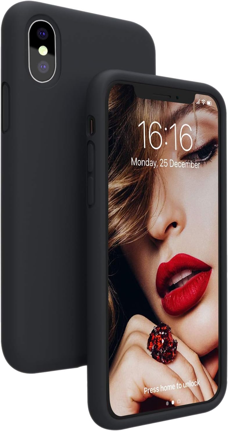 JASBON Case for iPhone XS Max,Silicone Phone Case Full Protective Phone Replacement 6.5 inch Cover for iPhone XS Max-Black
