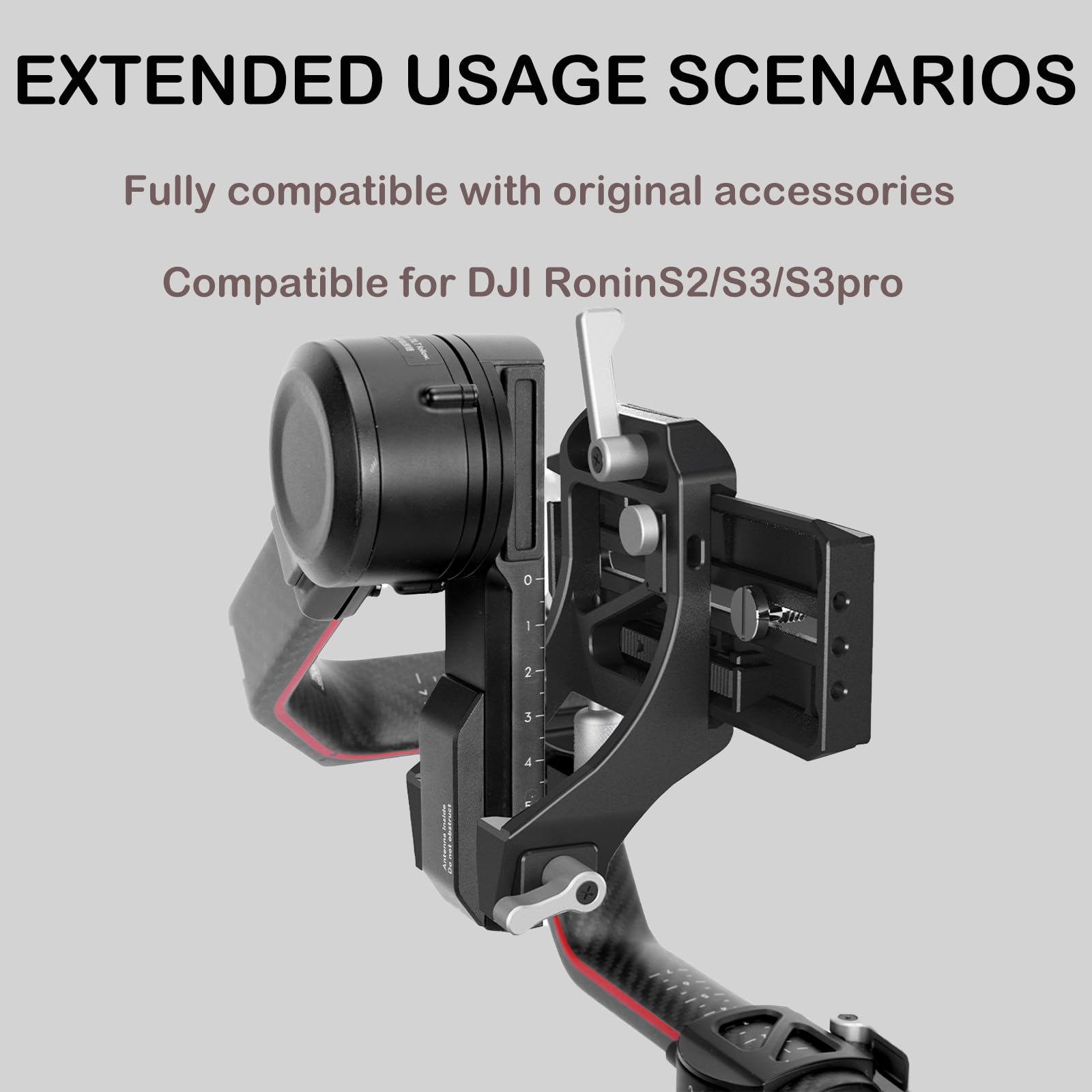 Pionowy uchwyt kamery DJI, pionowy adapter do kamery NICEYRIG do DJI RoninS2/S3/S3pro, wspornik płytki szybkiego zwalniania ze stopu aluminium, nośność 2 kg - 528