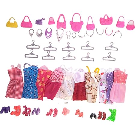 Amazon Asdsh リカちゃん 用服 リカちゃん用ドレス バービー服 アクセサリー ハンガー 51枚セット バービードレス バービー人形用服 30cm人形用 子供の日 リカちゃん 用 色ランダム フィギュア ドール 通販