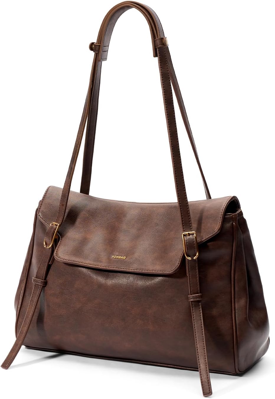 JONBAG Women's Vintage Tote Bag, Large Capacity, Freestanding, Abrasion Treatment, Stylish, Work Bag, A4 Storage, Grows Your Unique Expression, Mature Feel, Practical, Unique Design