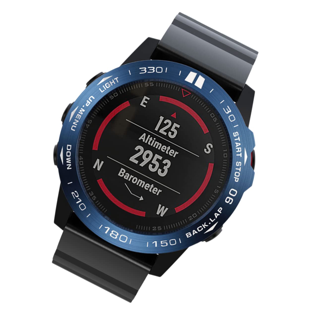 IWOWHERO Chic Blue Ring Watch Frame for Protective Case with Numbers Lightweight Design Easy Installation Compatible Watch Accessories