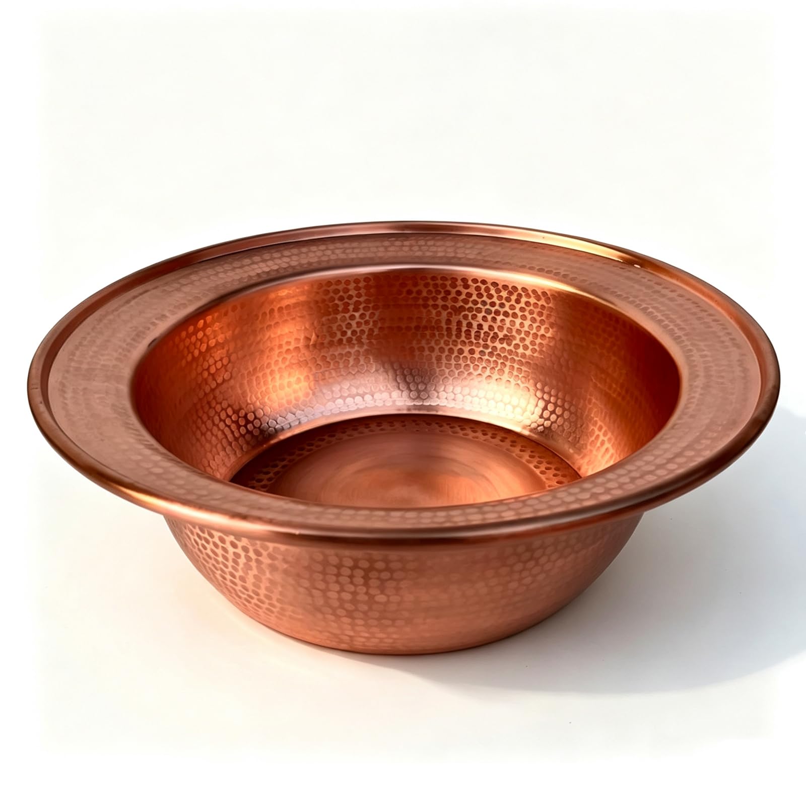 Vaschetta per Pediluvio in Rame, 40 Cm, Portatile, con Rilievi Massaggianti, Ideale per La Spa Domestica, Il Campeggio, Il Lavaggio del Viso E Il Pediluvio, Versatile per Flat Bottom