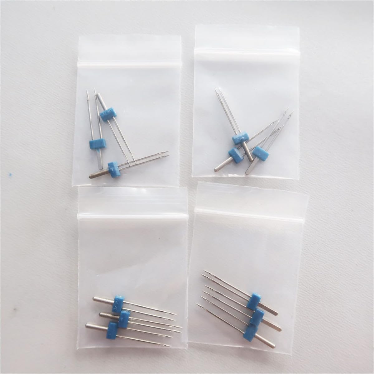 minkissy 100 Stück Elektrisches Multifunktions Zwillingsnadeln Satz aus Metall 3mm Kompatibel mit Meisten Nähmaschinen für Gleichzeitiges Nähen von Strickwaren