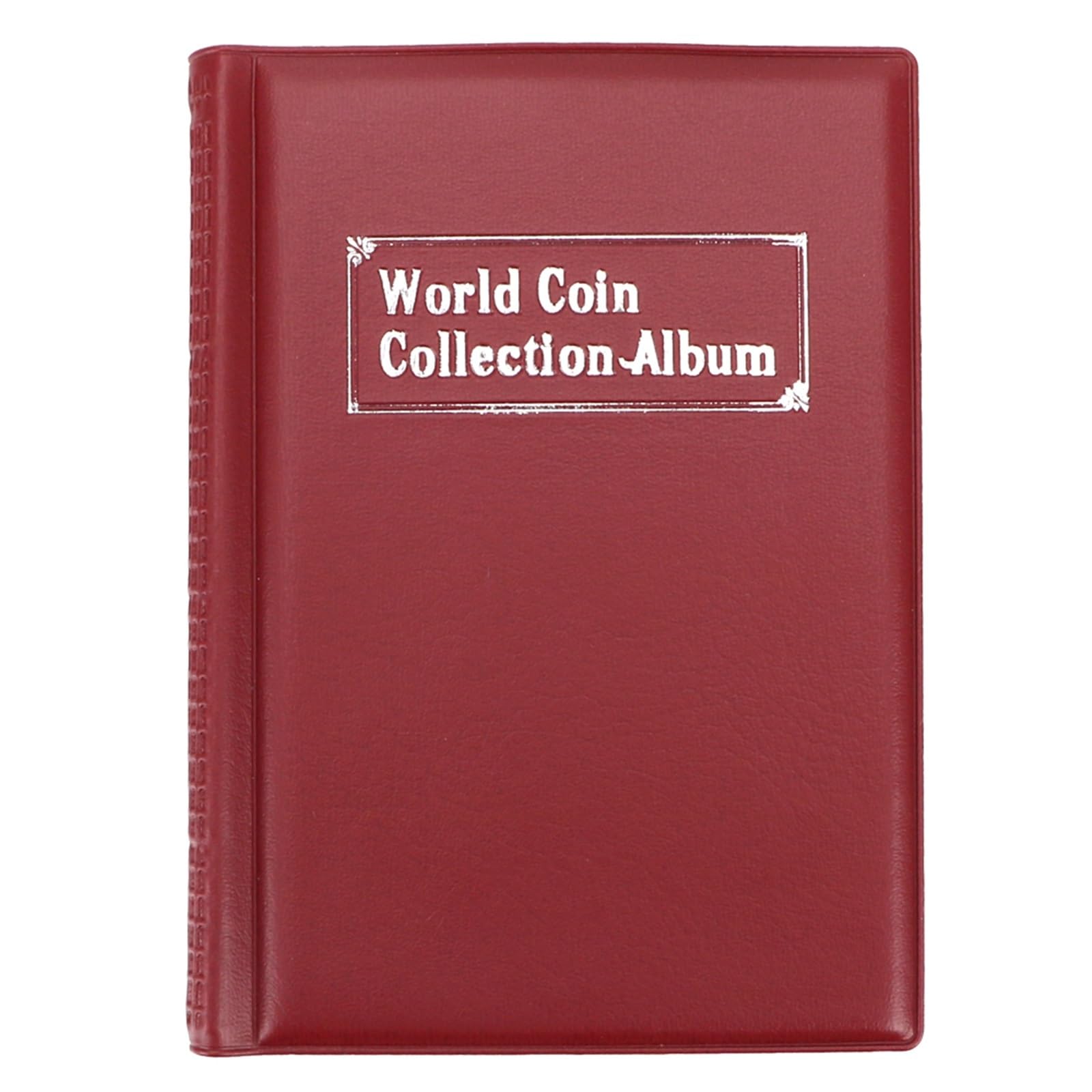 QuxetlRyz Coin Collection Album Coin Collection 120 Gram Coins Artificial PU leather PVC Film(Red)