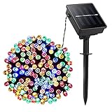 LED String Lights, Lellel 3nd Gen Solar Outdoor String Lights, 8 Twinkle Mode, Waterproof Weatherproof for Yard Patio Garden Tree Party Wedding Christmas Decoration, Multi-color
