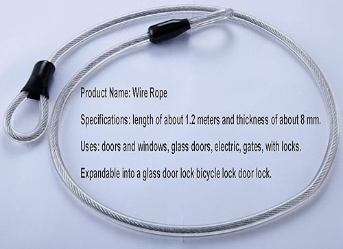 Miniatura 6 de Cable de seguridad de acero inoxidable,Cable de acero trenzado de doble bucle Bloqueo flexible de cable de bloqueo de 38 pulgadas