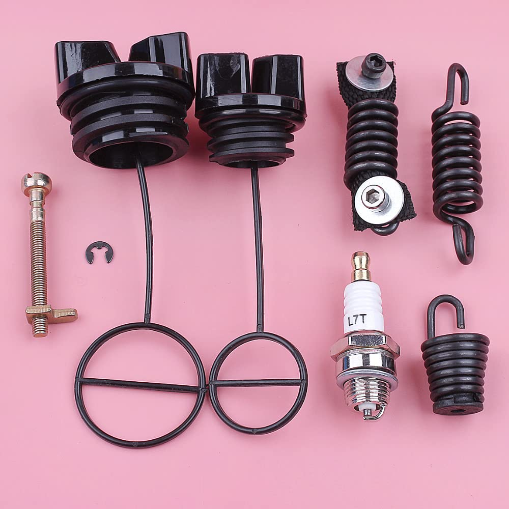 Juego de resortes de choque AV for P 350 351, tapa de tanque de combustible, ajustador de cadena, tensor, bujía, motosierra, repuesto de repuesto